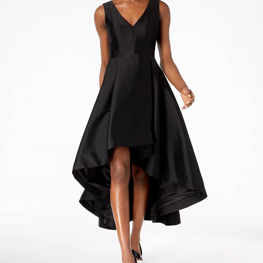 Calvin Klein High-Low A-Line Gown in Black